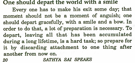 Sai Baba advice on how to die